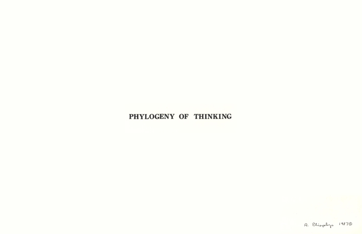 Phylogeny of Thinking