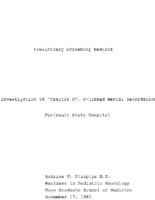 Investigation of “Fragile X”, X-linked mental retardation (report)