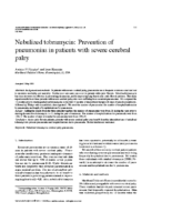 Nebulized tobramycin: Prevention of pneumonias in patients with severe cerebral palsy