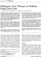 Pulmonary vest therapy in pediatric long-term care