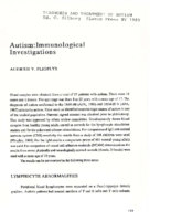 Autism: immunologic investigations