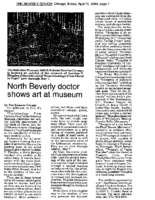 Pat Sommers Cronin, “North Beverly doctor shows art at museum”, Beverly Review, Chicago, IL, April 19, 2000